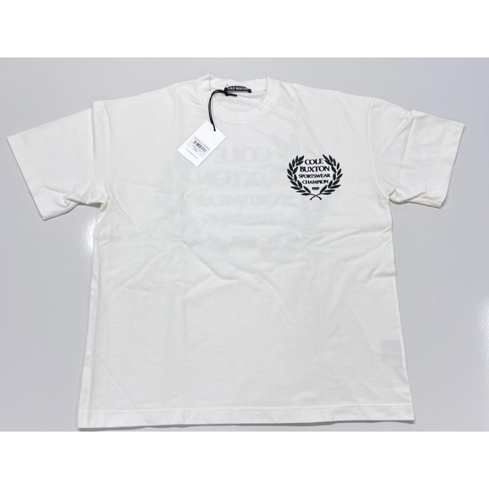 Cole Buxton Champion T-Shirt Vintage White Wreath Logo BNWT XL